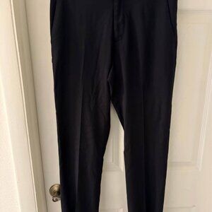Perry Ellis Slim Fit Womens Front Pleat Dress Pants Black Waist 30" Inseam 29"
